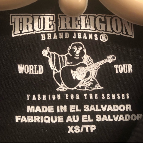 Black True Religion Crew Neck TShirt Crystal Motif - Picture 4 of 4